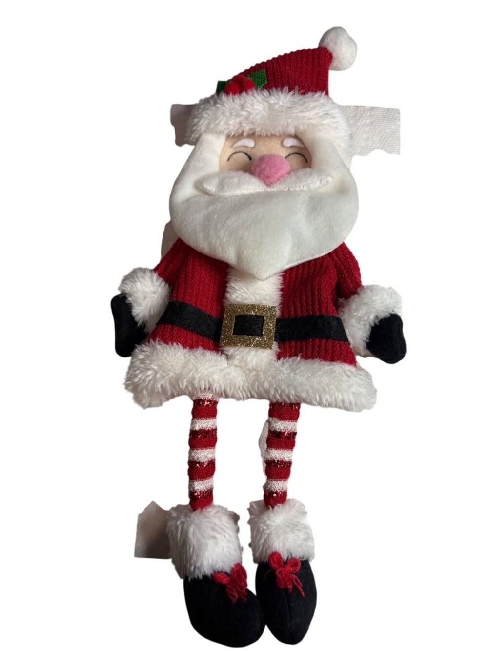 St. Nicholas Square Santa Plush, Dangling Legs 13" Red & White, Bottle Topper
